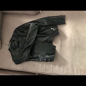 Black faux leather acket